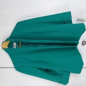 Jones Studio Green Open Cropped Blazer Sport Coat MOD! Preppy Career Sz.10